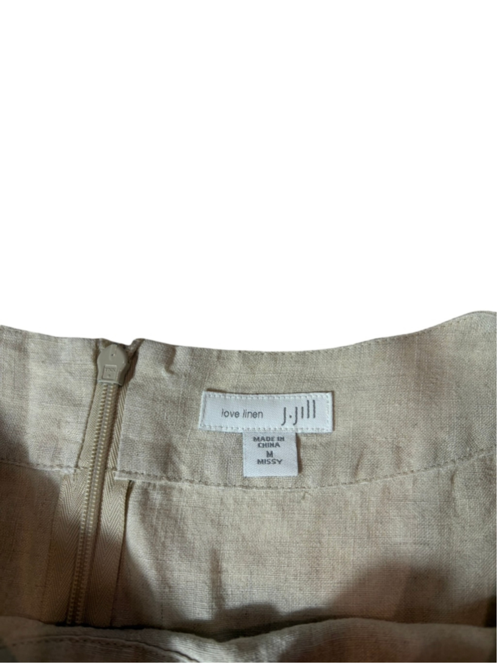 J.Jill Love Linen Dress Women’s M Beige 100% Linen Shift Lagenlook Minimalist - Picture 4 of 5